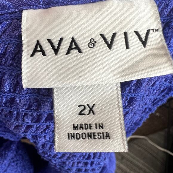 Ava & Viv Blue Babydoll Top Y2K 2000s Peplum Blouse Retro Coquette 2X - Picture 3 of 6